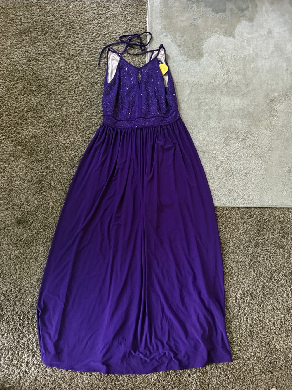 Purple Maxi Dress with Sparkle Bodice